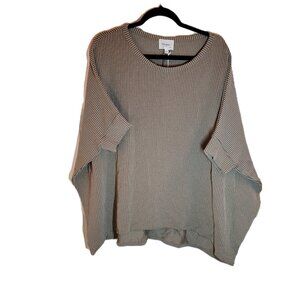 Andree By Unit Ribbed Batwing Oversized Shirt Brown and Beige Medium/Large NWT